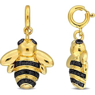 Delmar Black Diamond Bumblebee Drop Earrings in Gold at Nordstrom Rack