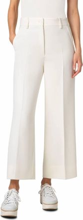 Akris Chiara Wool Tricotine Wide Pant In Cream