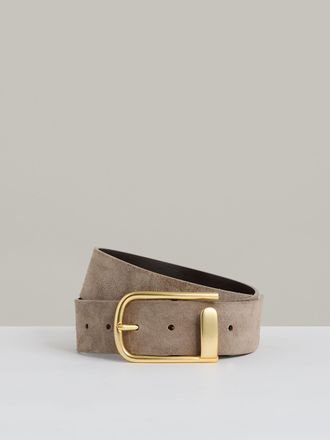 Reiss Grey Suede Half Keeper Belt, XS