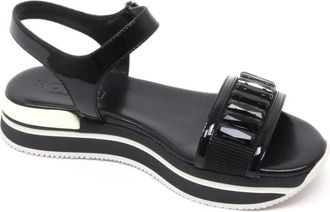 Hogan Juweel sandaal gemaakt in Itali&euml; - Dames - Sandalen - Zwart - 35 1/2 EU - Leer - Schoenen