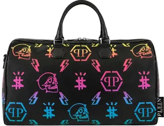 Philipp Plein Medium Travel Bag Monogram - Heren - Tassen - Zwart - Maat: ONE Size Katoen