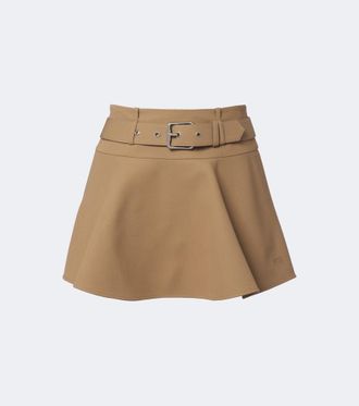 Loewe Minifalda Double L de algod&oacute;n con cintur&oacute;n