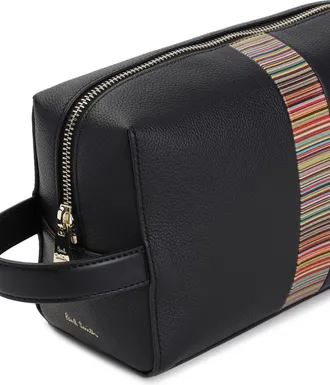 Paul Smith Signature Stripe Leather Travel Wallet - Black