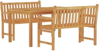 vidaXL Juego De Comedor Para Jard&iacute;n 3 Pzas Madera Maciza De Teca Vidaxl