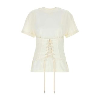 Alexander McQueen Alexander McQueen, T-Shirts, female, White, Size: M White Cotton T-Shirt