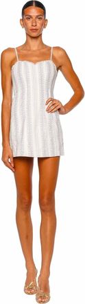 LoveShackFancy Jayna Mini Dress In Cinched Blue