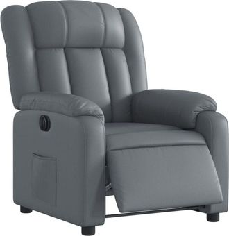 vidaXL Vidaxl - Sill&oacute;n Reclinable El&eacute;ctrico De Cuero Sint&eacute;tico Gris