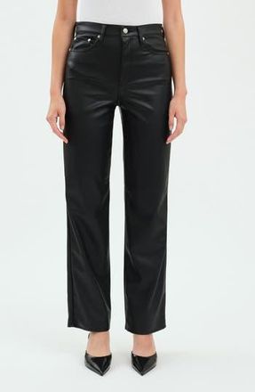 Daze Sundaze High Waist Straight Leg Faux Leather Pants in Cinematic at Nordstrom Rack, Size 25