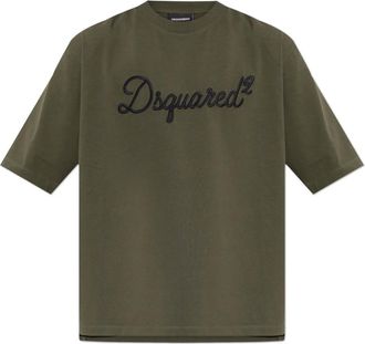 Dsquared2 Tops, Heren, Groen, XL, Katoen, Logo T-Shirt
