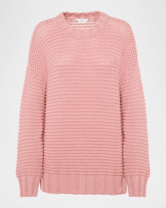 Malo Emma Cashmere Chainette Knit Crewneck Sweater