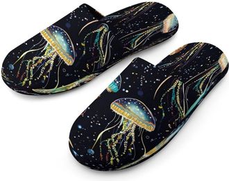 Generic Jellyfish Mens Cotton Slippers Memory Foam Comfort House Shoes Winter Indoor Slipper for Hotel Casa Spa