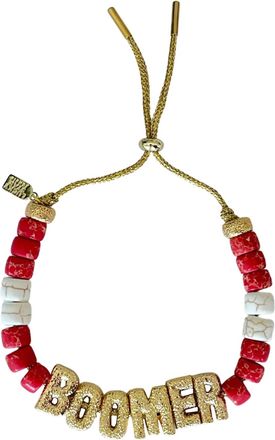 Lucky Star Womens Eye Candy Boomer Id Bracelet In Red