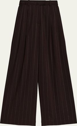 Helmut Lang Double-Pleated Wide-Leg Trousers