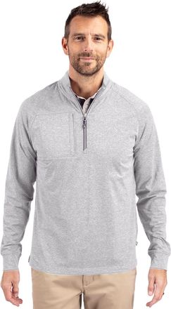 Cutter & Buck Adapt Eco Knit Heather Mens Quarter Zip Pullover