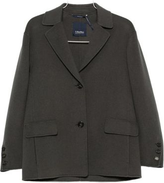 Max Mara Smmelfi Enkele Rij Knopen Blazer - Dames - Blazers - Grijs - XS - Wol - Jassen