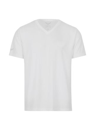 Trigema T-Shirt TRIGEMA TRIGEMA V-Shirt COOLMAX, Herren, Gr. 4XL, weiss (wei&szlig;), 100% Polyester (recycelt), Shirts T-Shirt