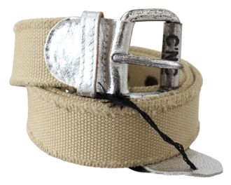 Costume National Cotton Rustic Logo Buckle Womens Belt