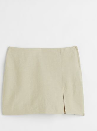 H&M Kurzer Jupe aus Leinenmix - Green
