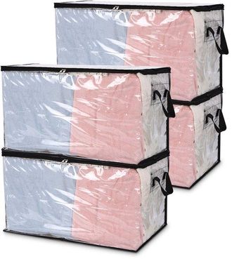 No Brand Bolsas De Almacenamiento De 60 L - Paquete De 4 - Fundas De Almacenamiento Transparentes Con Asas Reforzadas - Bolsas De Almacenamiento De Ropa Repele