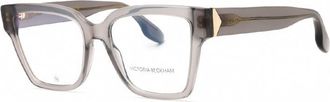 Victoria Beckham Eyeglasses Square Full Rim, Grey Frame And Clear Demo Lenses Lens Vb2659038