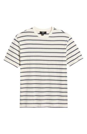 Mavi Stripe Loose Fit Cotton Blend T-Shirt in Antique White at Nordstrom, Size Medium