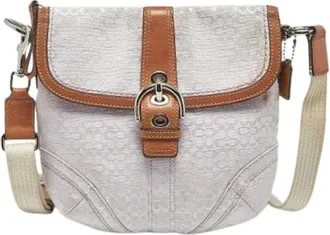 Coach Pre-owned Cross Body Bags, female, White, Size: ONE SIZE Pre-owned Canvas Shoulder Bag