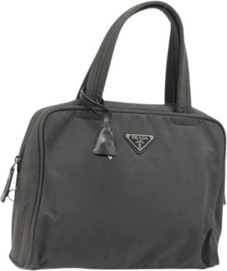 Prada Pre-owned Handbags, female, Gray, Size: ONE SIZE Pre-owned Vintage Nylon Hand Bag