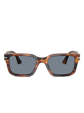 Persol Occhiali squadrati a righe - Marrone
