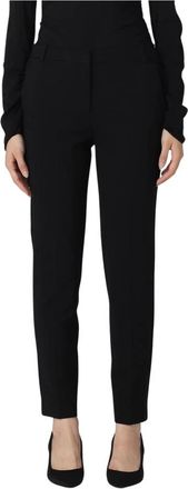 Pinko Pinko, Dames, Broeken, Zwart, Maat: L Leer