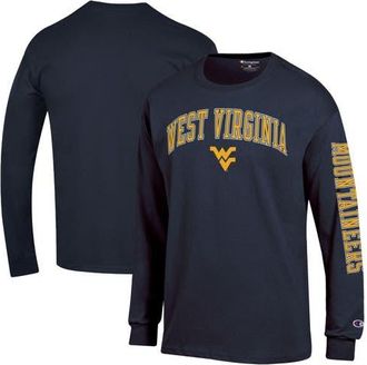 Champion Mens Champion Navy West Virginia Mountaineers Arch Over Logo 2-Hit Long Sleeve T-Shirt at Nordstrom, Size Xx-Large