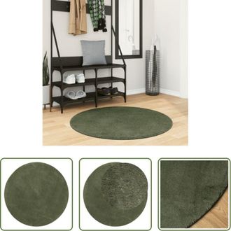 vidaXL Tappeto antiscivolo - Tappeto Pelo Corto HUARTE Morbido Lavabile Verde Bosco &Oslash; 100 cm