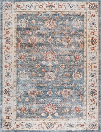 Safavieh Alfombra tradicional de poli&eacute;ster verde/beige, 244 x 305 cm