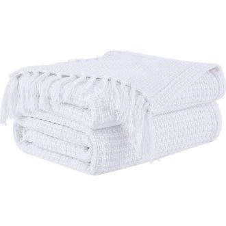 Southshore Fine Linens Ashmore Cotton Luxury Blanket in White at Nordstrom Rack, Size Twin/twin X-Long