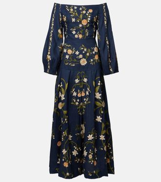 Agua Bendita Senlis off-shoulder cotton maxi dress