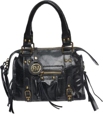 Roberta M Zwart Rundleer Tas