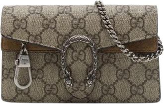 Gucci Pre-owned Vintage Crossbody Bag - Dames - Vintage Schoudertas - Beige - ONE Size - Leer - Vintage