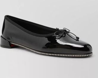 Christian Louboutin patent leather crystal embellished ballet flats