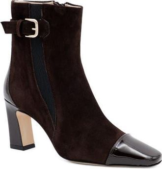 Amalfi By Rangoni Feroce Cap Toe Bootie in Ebony Cashmere/patent at Nordstrom, Size 11