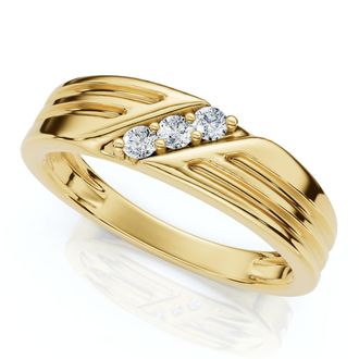 Pompeii3 Mens 14k Yellow Gold Diamond Wedding Anniversary Ring Size Selectable