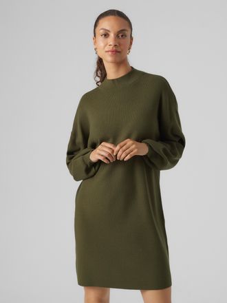 Vero Moda Strickkleid VERO MODA VMNANCY LS FUNNELNECK DRESS GA NOOS, Damen, Gr. XL, N-Gr, gr&uuml;n (rifle gr&uuml;n), Feinstrick, Obermaterial: 52% Viskose, 28% Polyeste