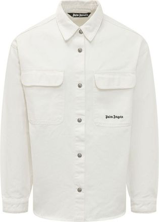 Palm Angels White Regular Solid Shirt