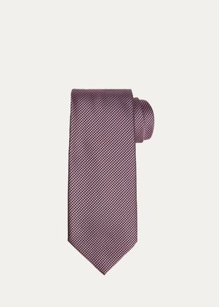 Tom Ford Mens Micro-Houndstooth Silk Tie