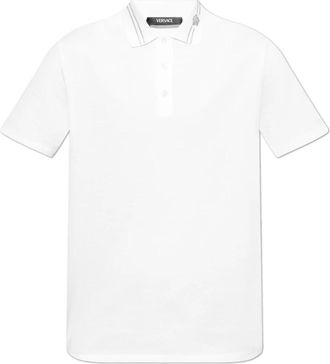 Versace Polo met Logo - Heren - Polos - Wit - 2XL - Katoen - Tops