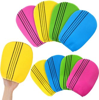 OEM Juego De 8 Guantes Exfoliantes Coreanos Para El Cuerpo, Guantes Exfoliantes Asi&aacute;ticos De 13 X 17 Cm, Pa&ntilde;os Coreanos Coloridos Para Limpiar La Piel, Re