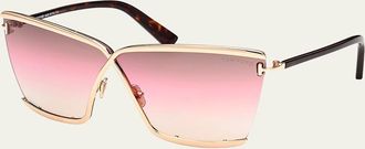Tom Ford Elle 02 Acetate/Metal Butterfly Sunglasses