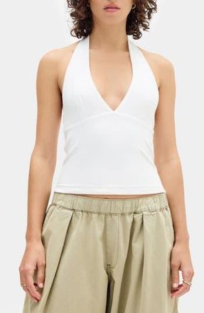 BDG Jersey Halter Top in White at Nordstrom Rack, Size Medium