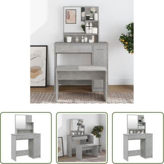 vidaXL Specchio - Toeletta con Specchio Grigio Cemento 86,5x35x136 cm