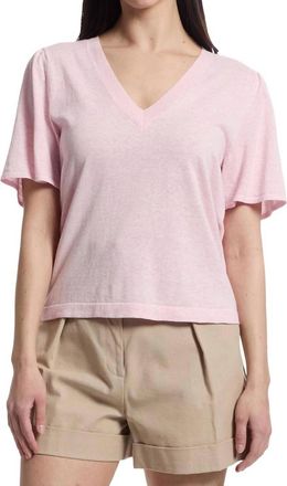 Lilla P Short Sleeve V-Neck Sweater In Wildflower