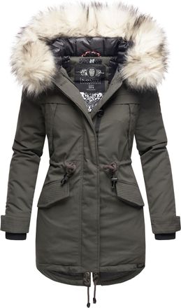 Navahoo Premium Dames Winterjas Lady Like - Klassieke Parka met Afneembare Kunstbontkraag
