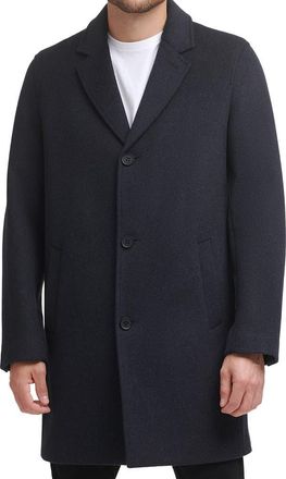 Cole Haan Classic Wool Blend Plush Notched Collar Coat in Dark Heather Grey at Nordstrom Rack, Size Xx-Large